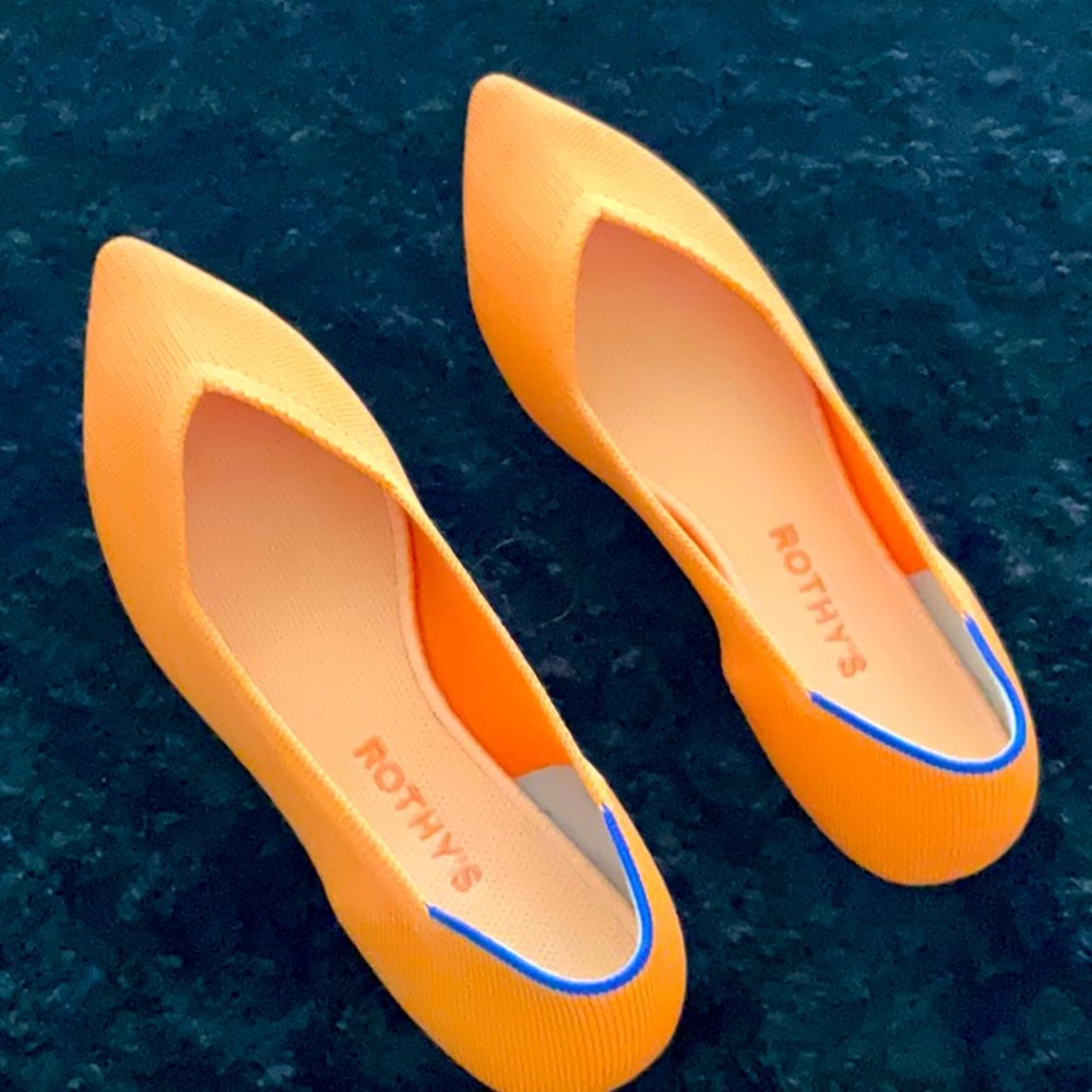 Rothy’s The Point ll, tangerine ,size 8